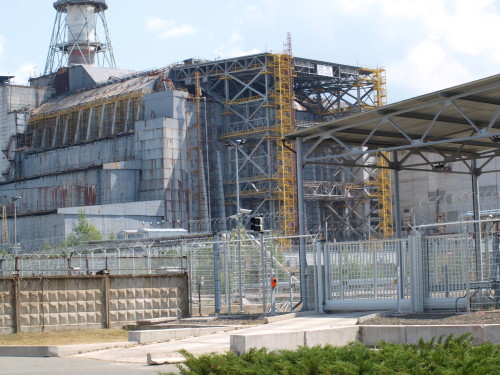 The Sarkophagus, a concrete container built over the reactor destroyed in the Chernobyl accident in 1986. Photo: Juhana & Maria Pettersson