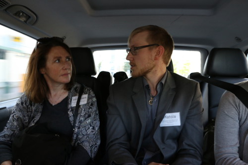 Summit participants discuss the issues on the way to the gala dinner, unaware of the impeding zombie attack. Photo: Sigrid Reede