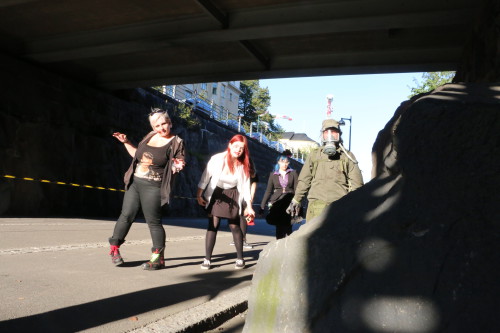 The zombie action was realized in partnership with the Zero Hour zombie festival. Photo: Sigrid Reede